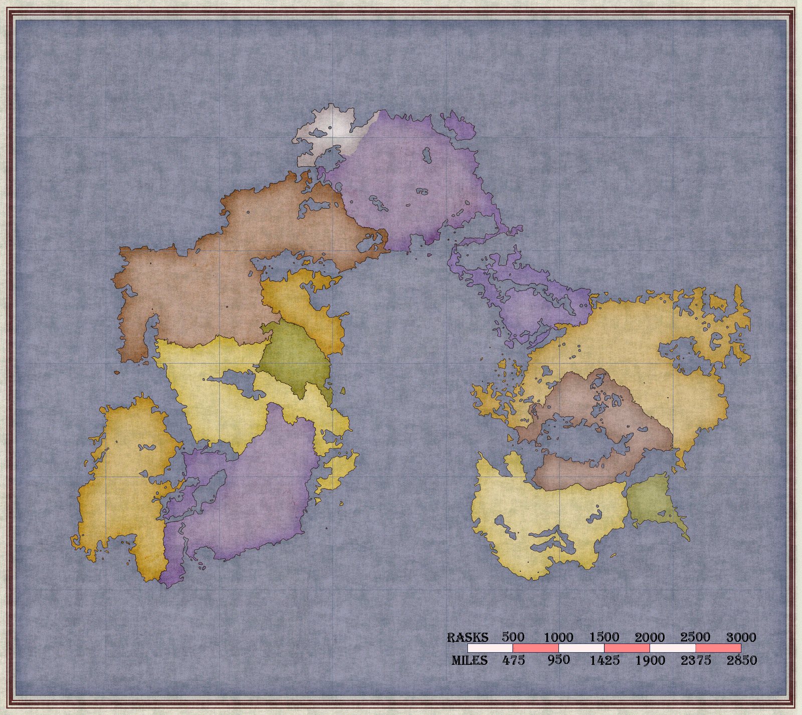 Fantasy map of Skagenfar and Sehdgard in the world of Heimshuhl, with labeled regions and varied terrain.